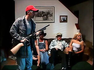 Nasty blondes riding dicks in Foursome Orgy drinking american
