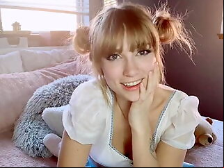 Young Stepsister doing herself 18 pigtails